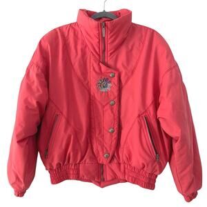 Women’s Vintage 80s Snuggler winter skiwear puffer puffy pink jacket Size 10 New